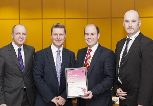 Pictured L-R: Gary Fox, Business In The Community, David Brown, Merseytravel Chief Executive and Director General, Councillor Liam Robinson, Chair Merseytravel and David Houghton, Business In The Community. 