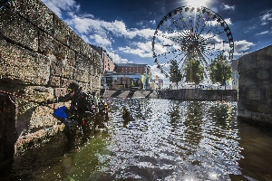 The clean-up in the dock was nearby to some of Liverpool's big attractions.