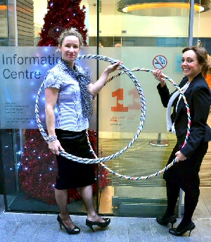Sasha Kenney and Julia Portsmouth of Hoola Nation were a spinning sensation in the streets of Liverpool.