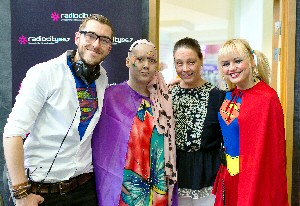 Radio City presenter Alex James, cancer patient Chelsea Morley, her mum Jan and Radio City’s Claire Simonsen.