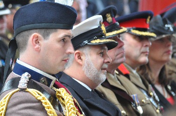 Some of the dignitaries at the Royal unvailing of World War 1 Liverpool Pals Memorial.