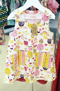 Close ups of Kathryns beautiful childrens clothing being showcased at Our Beautiful Life in Pyramids Shopping Centre.