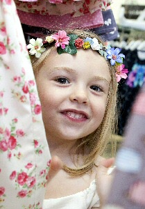 Kathryns daughter Esmae-Rose is pictured in amongst her mums designs at Our Beautiful Life in Pyramids Shopping Centre.