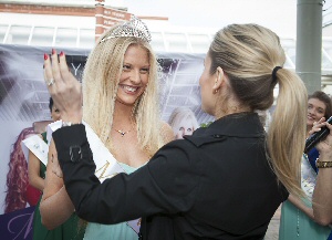 Laura Stokoe is crowned Miss Wirral by Hollyoaks star Gemma Merna.