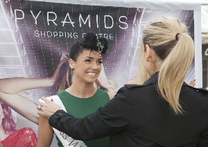 Hollyoaks star Gemma Merna presents Laura Armitage with the "best style” award.