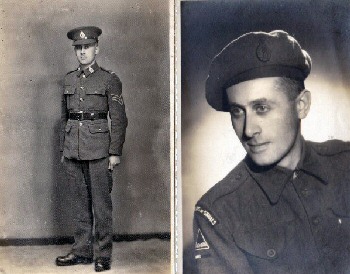 2 photographs of William Wood Snt taken in 1939. William was in the Liverpool Scottish Territorials and then joined the Royal Corps of Signals for the war. He was seconded to the Americans after D-day and was with American forces when they liberated Paris