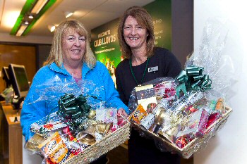 Elaine Cull, Customer Service Manager at Lloyds Bank (left) is pictured with Sue Newnes from The Alzheimer's Society.