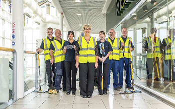 Pat Statham with her team at Pyramids Shopping Centre.