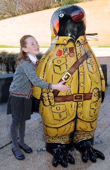 Penguin 1 and 2: Matilda Ashworth with her Go Penguin