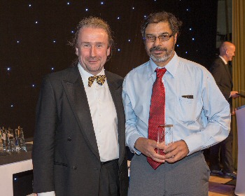 Doctor of the Year, Athmanatha Nauaswami, with Executive Medical Director Rob Gillies who made the award