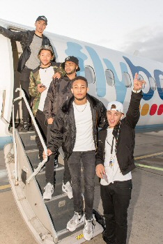 The group of celebrities arrive at LJLA ahead of their day in Amsterdam