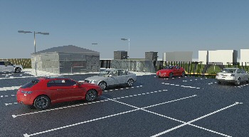 Maghull North Illustrative Image 2 – Proposed new station at Maghull North viewed from the car park (NOTE – Image for illustrative purposes only)