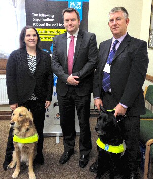 Nick Thomas Symonds MP, Labour, with the Guide Dogs volunteers