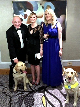 Dog handler Constable Steve Adams with Champ and finalists Kerry Singleton (middle), Lynette Proctor (right) and her dog Pippa.