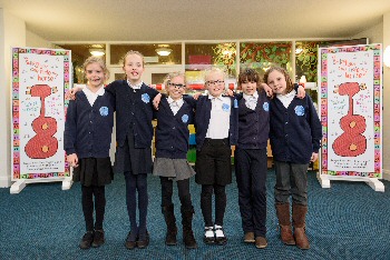 Winner Olivia with her classmates