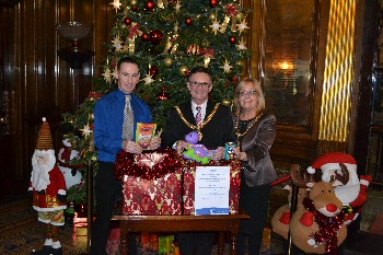 (Photograph shows, Liverpool’s Lord Mayor, Tony Concepcion and Mayoress Ann Concepcion and a representative from Carrington’s)