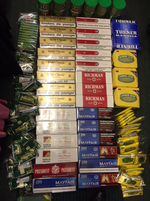 St Helens and Newton-le-Willows recovery of counterfeit cigarettes.