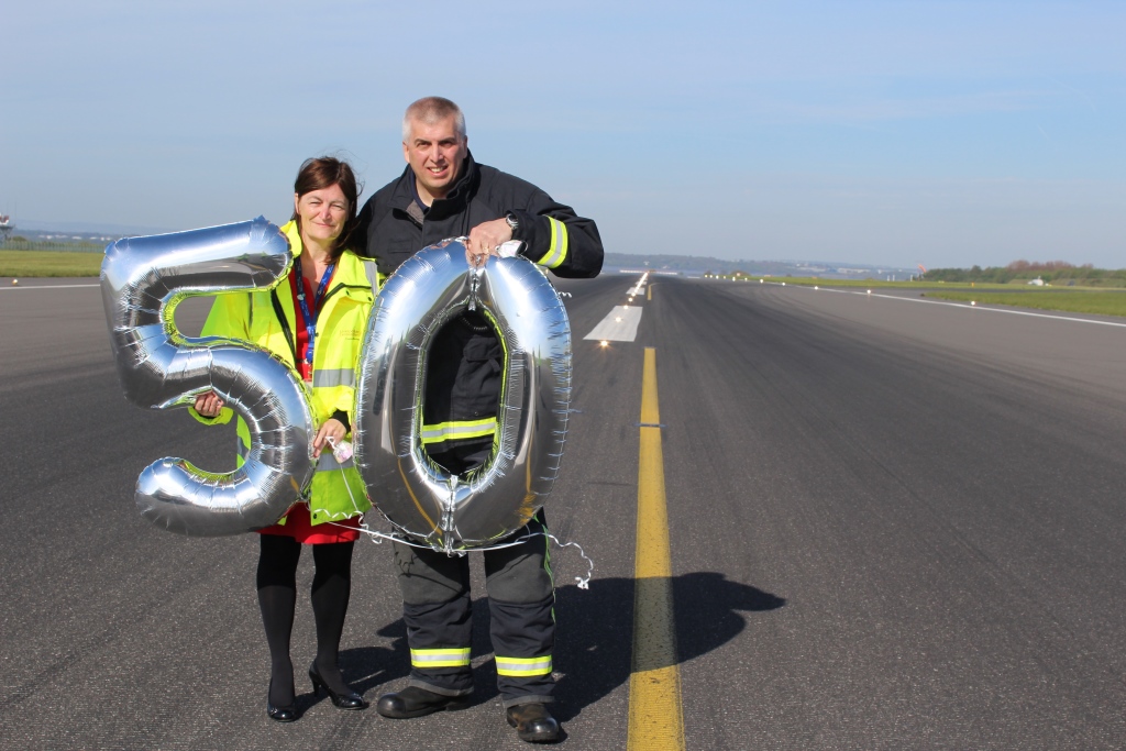 LJLAs Carol Dutton and Gary Collins soon to celebrate their 50ths on LJLAs 50 year old airport runway.