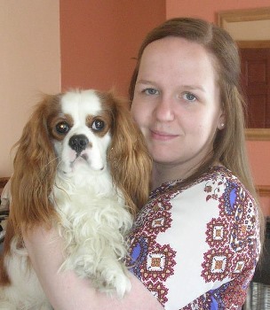 Lauren with dog Milo.
